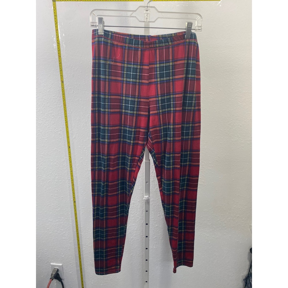 ClimateRight by Cuddl Duds Redβ Plaid Leggings Womens Medium Tartan Baselayer